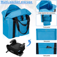 TORIBIO booster-seat travel bag with zip-closed design protects seats during transit.