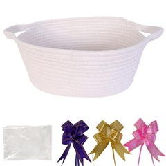 TORMAYS HOME decorative basket front view in white for nursery organization