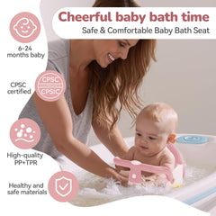 TOSGN baby bath seat side view highlighting backrest and armrests