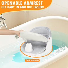 TOSGN Baby bath mat provides soft cushioning to protect delicate skin