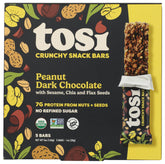 TOSI Organic Peanut Dark Chocolate Superbites pack shot for quick on-the-go snacking