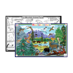 Tot Talk Mountain Animals placemat forest scene supports learning during meals.