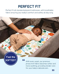 TotAha floral pink design keeps Graco playards soft and breathable.