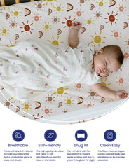 TotAha hypoallergenic crib sheet with extra-deep pocket fits securely
