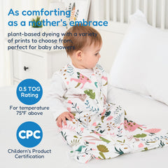 TotAha Sleep Sack with a smooth two-way zipper enables quick night changes.