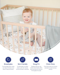TotAha pink flower print crib sheet for calming nursery aesthetics