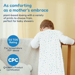 TotAha Light Sleep Sack on baby sleeping peacefully.