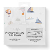 TotAha premium crib sheets with balloon pattern for a cozy baby sleep space
