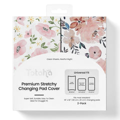 TotAha Premium Stretchy Changing Pad Cover 2-pack offers hypoallergenic softness for baby changing