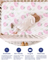 TotAha green leaves crib sheets - all-season breathability and skin-friendly comfort