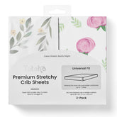 TotAha pink buds crib sheets - ultra-soft and breathable for baby sleep