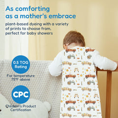 TotAha Sleep Sack soft fabric close-up, durable and shrink-resistant.