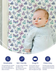 TotAha soft crib sheets close up fabric weave shows TotCare fibers for gentle daily use