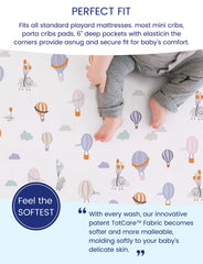 TotCare fabric closeup reveals a silky-soft texture that flexes with the crib mattress.