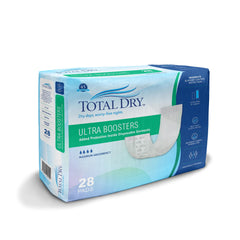 TotalDry Ultimate Booster Pads pack setup for balanced protection during daily activities.