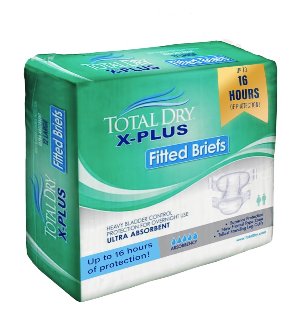 TotalDry Ultimate X-Plus briefs, front view, high absorbency for discreet protection.