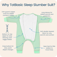 TOTBASIC 1.0 TOG sleep sack provides balanced warmth for year‑round comfort.