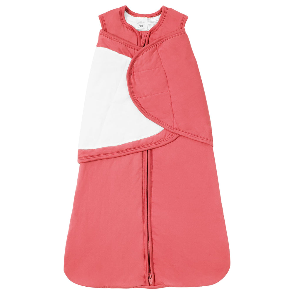 TOTBASIC Apple Blossom swaddle front view for snug newborn comfort.