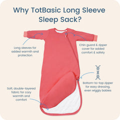 TOTBASIC baby sleep sack Apple Blossom side view highlighting snug fit