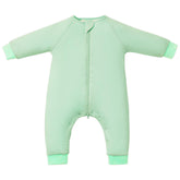 TOTBASIC baby sleep sack with feet in Sage keeps little legs warm and comfy.
