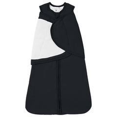 TOTBASIC baby swaddle midnight front view promotes snug, secure sleep.