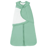 TOTBASIC baby swaddle sleep sack 0-3m sage with secure wrap for calm naps.