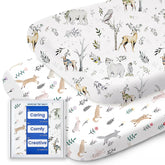 TotBasic bassinet sheet closeup highlights ultra-soft fabric for tender baby skin.