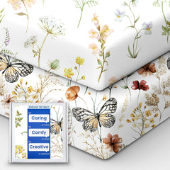 TotBasic butterfly-pattern crib sheets offer gentle, skin-friendly softness for baby sleep