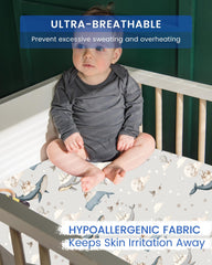 TOTBASIC deep-pocket fit for standard 28x52x9 crib mattresses