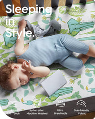 TOTBASIC fitted crib sheet fits 28x52 inch mattresses securely