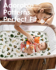 TotBasic jersey-knit pack-n-play neutral sheets deliver breathable, comfy sleep surface