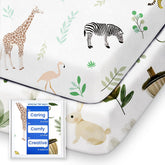 TotBasic safari rabbit giraff pack-n-play sheet provides a snug fit for restless babies