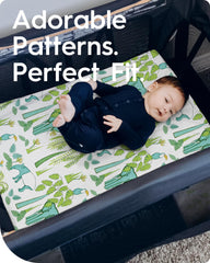 TOTBASIC pack-n-play snug-fit sheets keep playards secure during wiggles