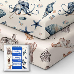 TOTBASIC premium fitted crib sheet on mattress for a secure, snug sleep surface.