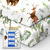 TOTBASIC packaging image; gift-ready crib sheets for baby showers.