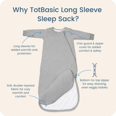 TOTBASIC sleep sack fabric close-up shows soft, breathable material.