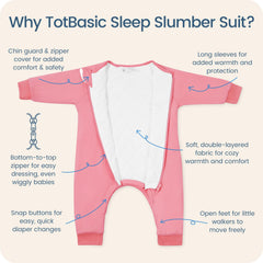 TOTBASIC soft fabric long sleeve sleep sack supports gentle skin comfort
