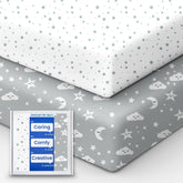 TotBasic Star crib sheet print for gentle skin comfort.