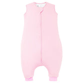 TOTBASIC toddler sleep sack with feet in blush shows a cozy, movable design for curious walkers.