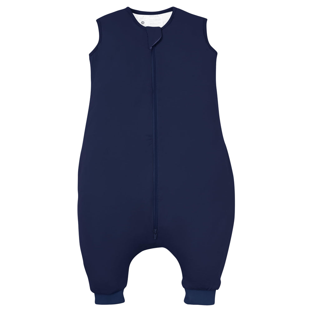 TOTBASIC toddler sleep sack with feet navy front view in soft fabric