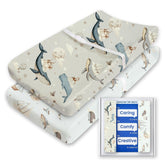 TotBasic Whale Dreams cover closeup shows ultra-soft knit fabric for gentle baby skin.