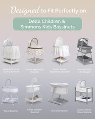 TotCare grey bassinet sheets offer gentle softness and easy nursery coordination.