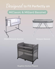 TotCare Sage bassinet sheet showing secure fit and durable knit