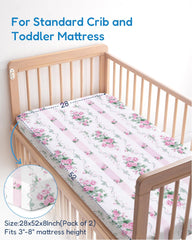 TotChill 2-pack crib sheets provide soft, breathable comfort for all seasons.