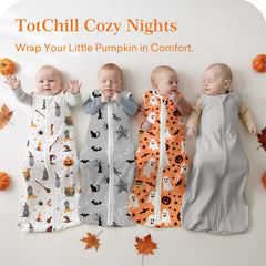TOTCHILL black-cat sleep sack with bottom zipper for easy changes