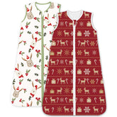 TOTCHILL Christmas Baby Sleep Sack close-up fabric shows buttery-soft texture for cozy nights.