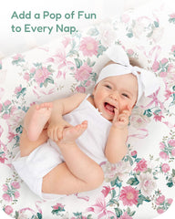 TotChill deep-pocket design keeps sheets smooth and secure on a crib.