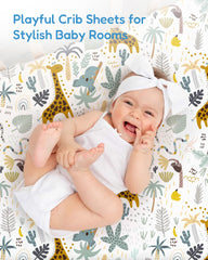 TotChill Green+Giraff elastic-edge sheet secure fit for quick changes