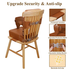 TOTIDYH booster seat four-point strap system for a snug fit.