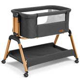 TotRun Bassinet Bedside Sleeper attached to bed for seamless night feedings
